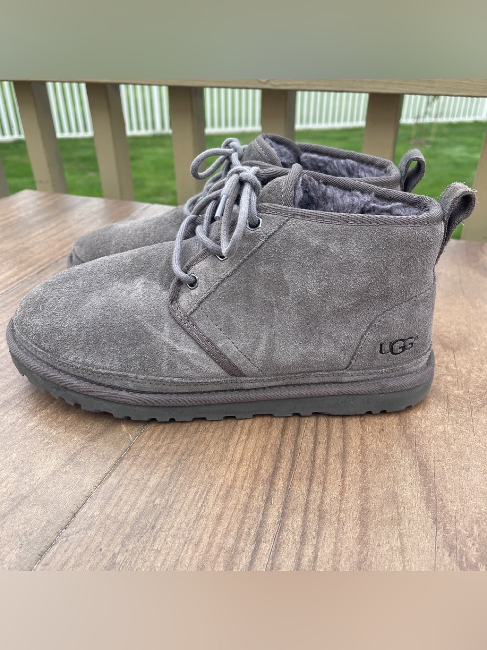 UGG Australia NEUMEL Charcoal Gray Suede Chukka BOOTS 3236 Men's 7